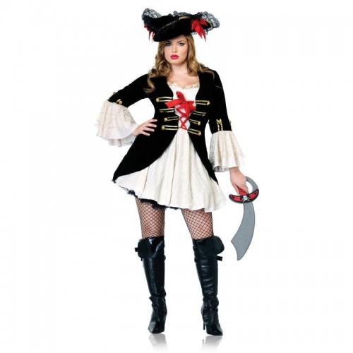 Pirata Vestido Preto e Branco