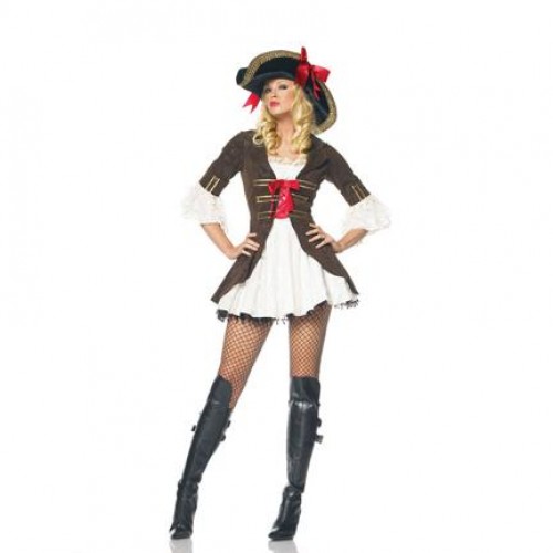 Pirata Vestido Preto e Cinza