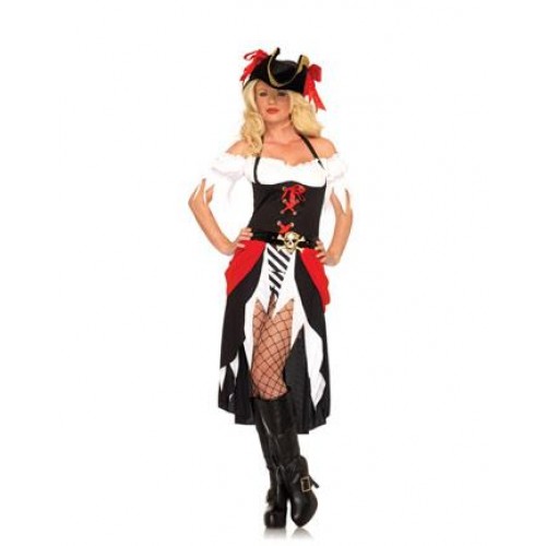 Pirata Vestido Preto e Vermelho