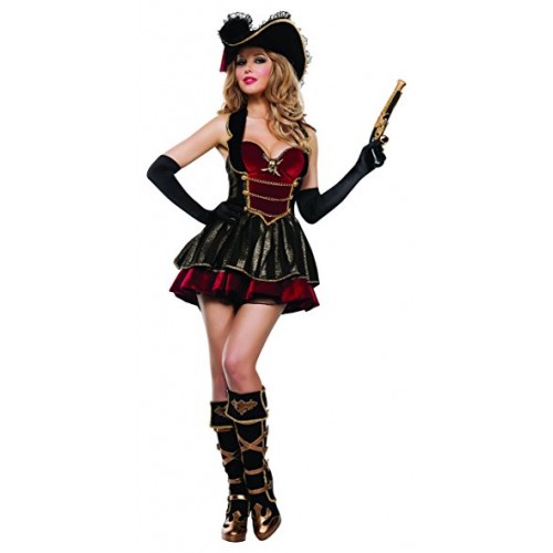 Pirata Vestido Vermelho e Preto